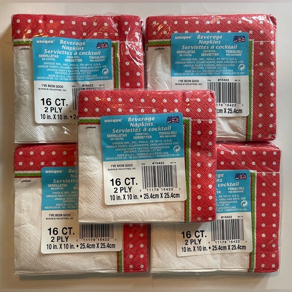 Unique I’ve Been Good! Wink Wink Christmas Holiday Beverage Napkins, 5 Packages - Picture 2 of 2